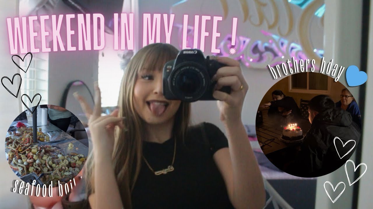 Spend the weekend with me! | friends, waxing, lashes, at home seafood boil, brothers bday!