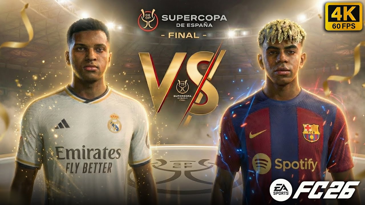 EL CLÁSICO FINAL! Real Madrid vs Barcelona | Spanish Super Cup Trophy Celebration - FC 26