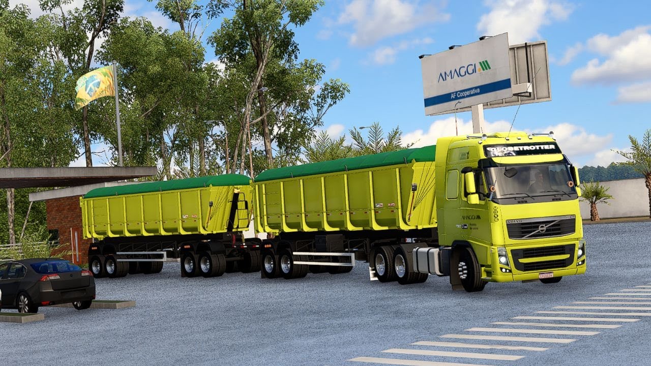 SAINDO DA EMPRESA AMAGGI SENTINDO FAZENDA PRA CARREGAR O VOLVO /MAPA RBR+DLCS 1.57+GRÁFICOSNOWYMOON
