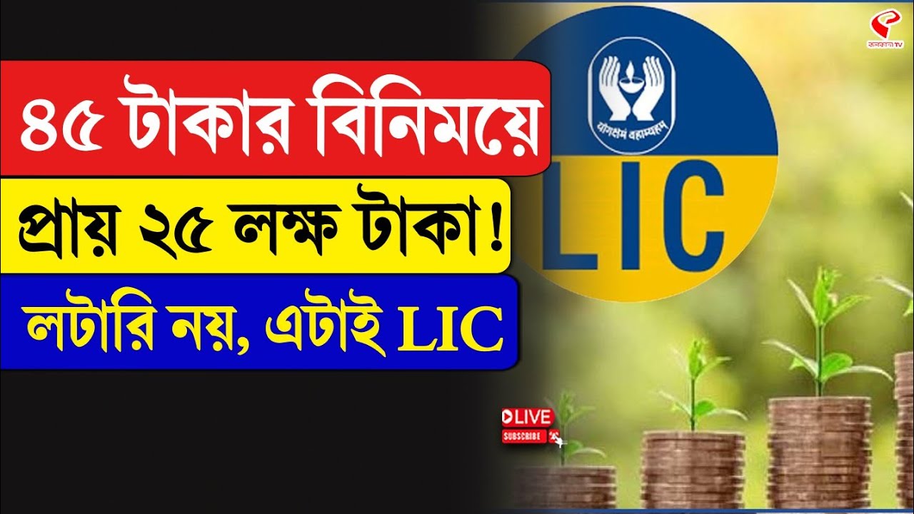 LIC | ৪৫ টাকার বিনিময়ে প্রায় ২৫ লক্ষ টাকা! লটারি নয়, এটাই LIC