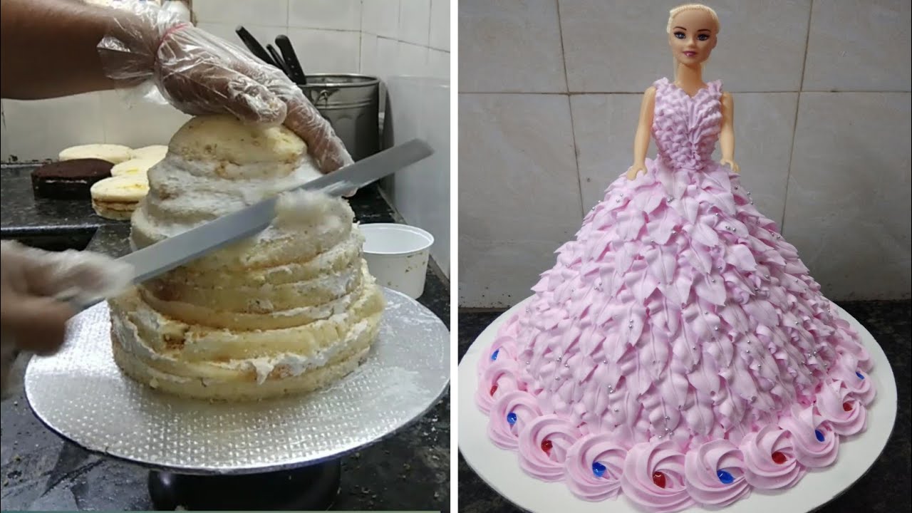 Doll Cake Kaishe Cutting kare |Doll Cake Design |Barbie Doll Cake |Easy Doll Cake Design