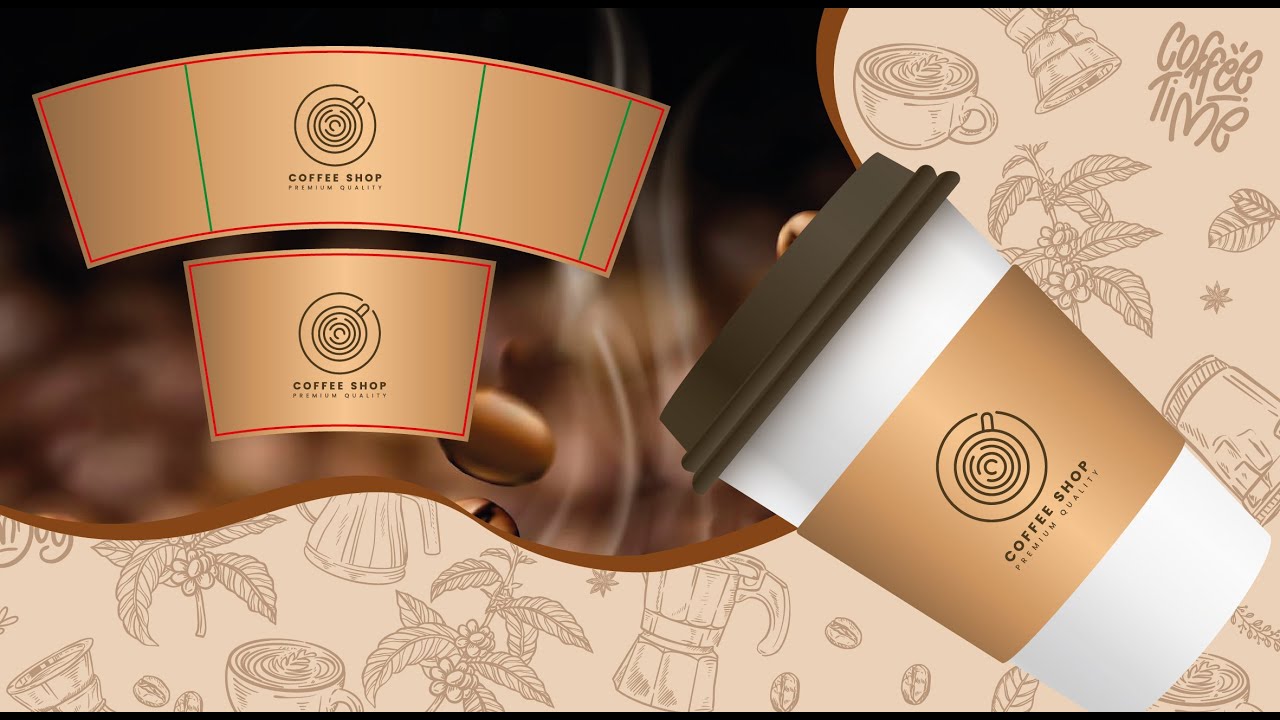 How to Make 100% Perfect Glass / Paper Cup Sticker Die Cut / Dieline on Adobe illustrator - easy way