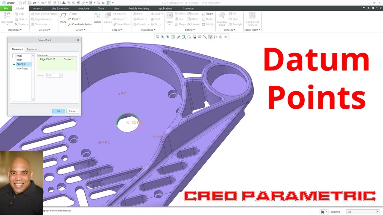 Creo Parametric - How to Create Datum Points | Part Modeling