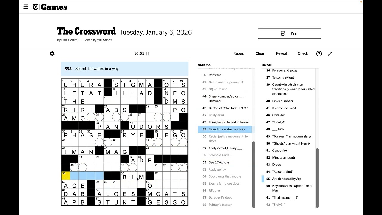 NYT Crossword Walkthrough - Tuesday Jan 6 2026