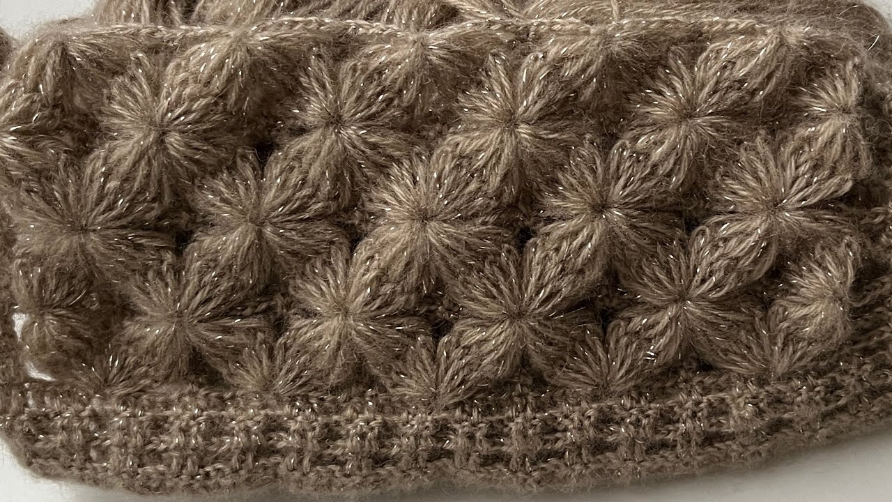 🌸Kabartmalı puf çiçek yelek modeli💖 #crochet #orgu #örgü #örgüyelekmodelleri