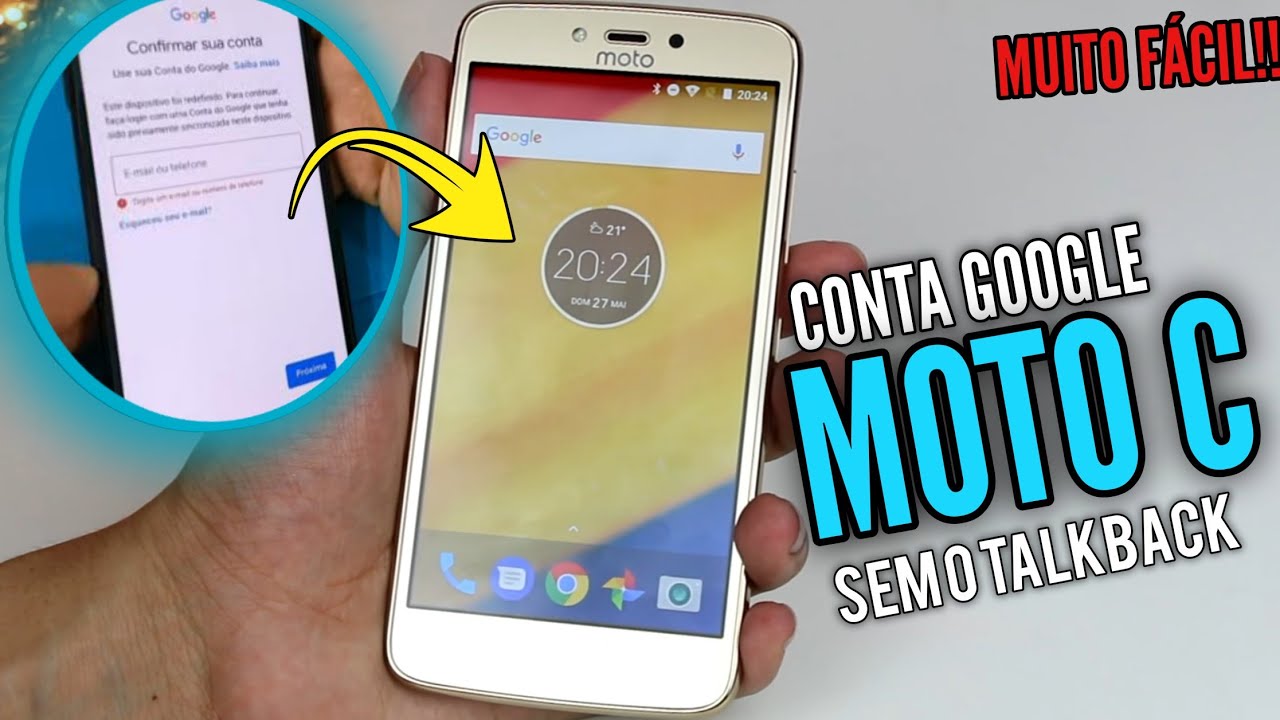 2021 FUNCIONANDO DESBLOQUEIO CONTA GOOGLE MOTO C - SEM TALKBACK (SEM ENROLAÇÃO)