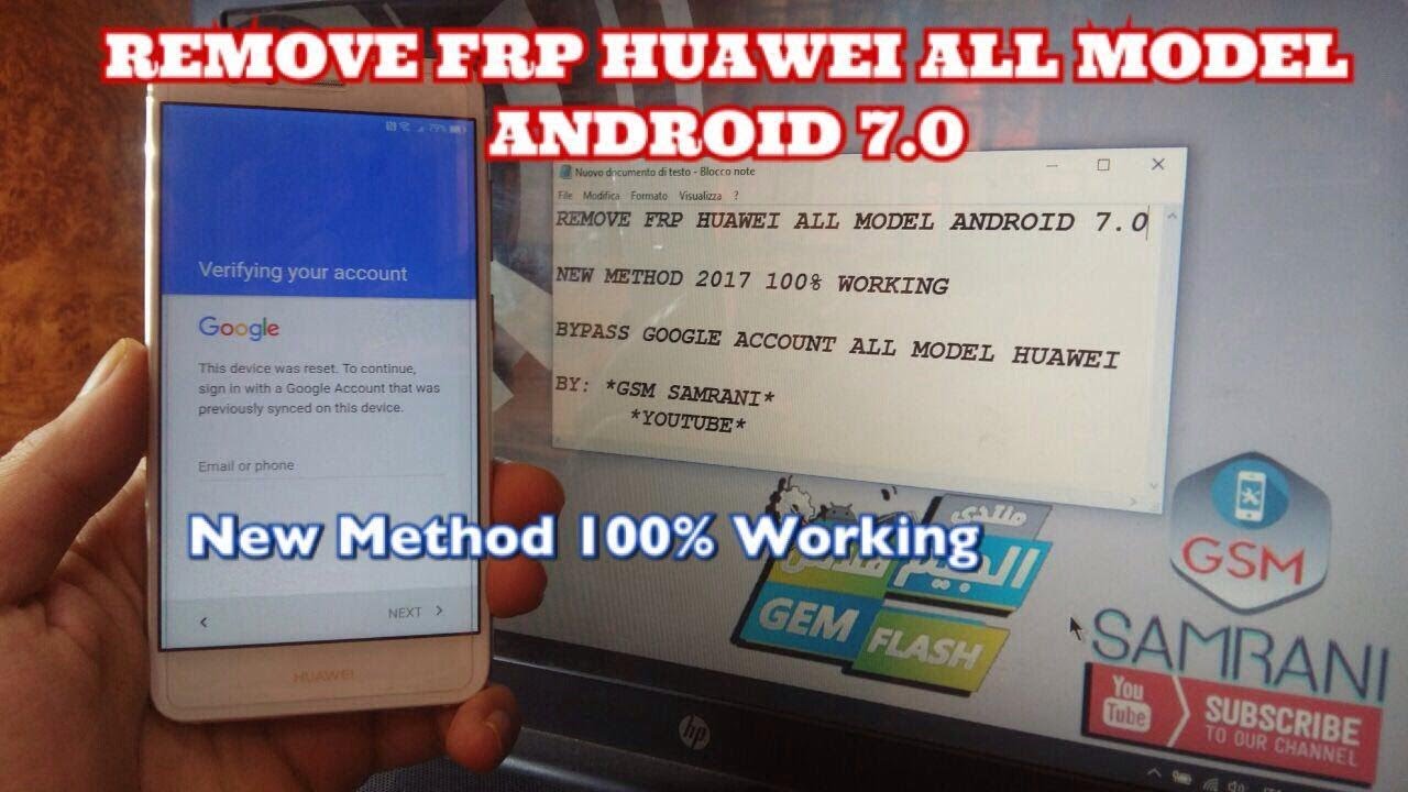 HUAWEI ALL MODEL ANDROID 7.0 BYPASS GOOGLE ACCOUNT