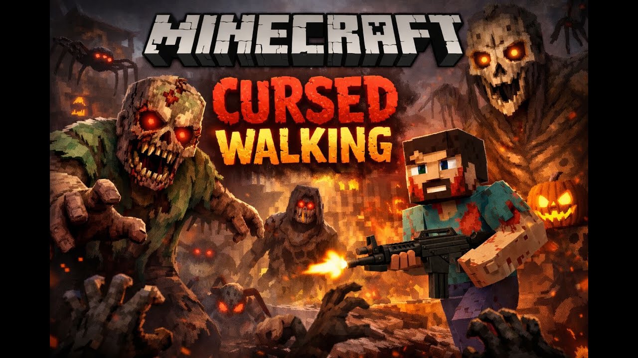 Minecraft: Cursed Walking Tentando sobreviver 100 dias parte 9 fizemos o primeiro avião