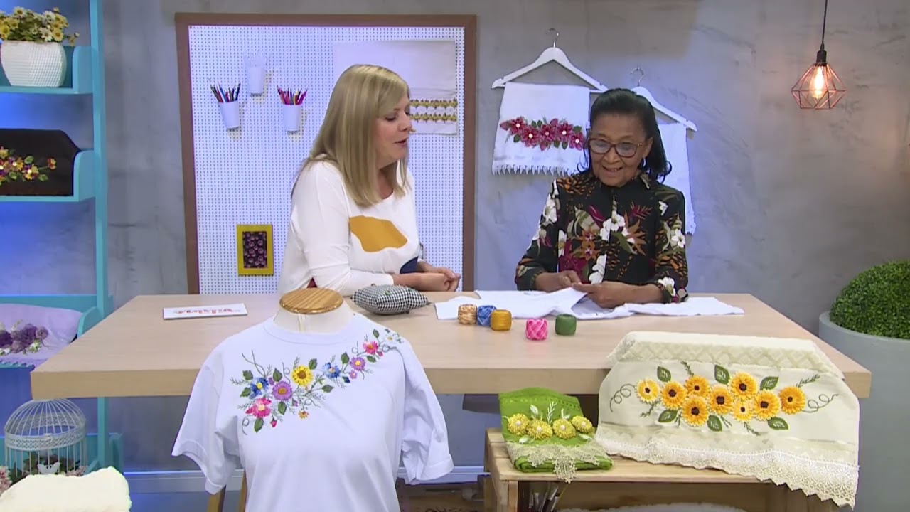 👚 Transforme sua Camiseta Velha: Aprenda 3 Pontos de Bordado Livre Simples e Perfeitos! 🌹🍃