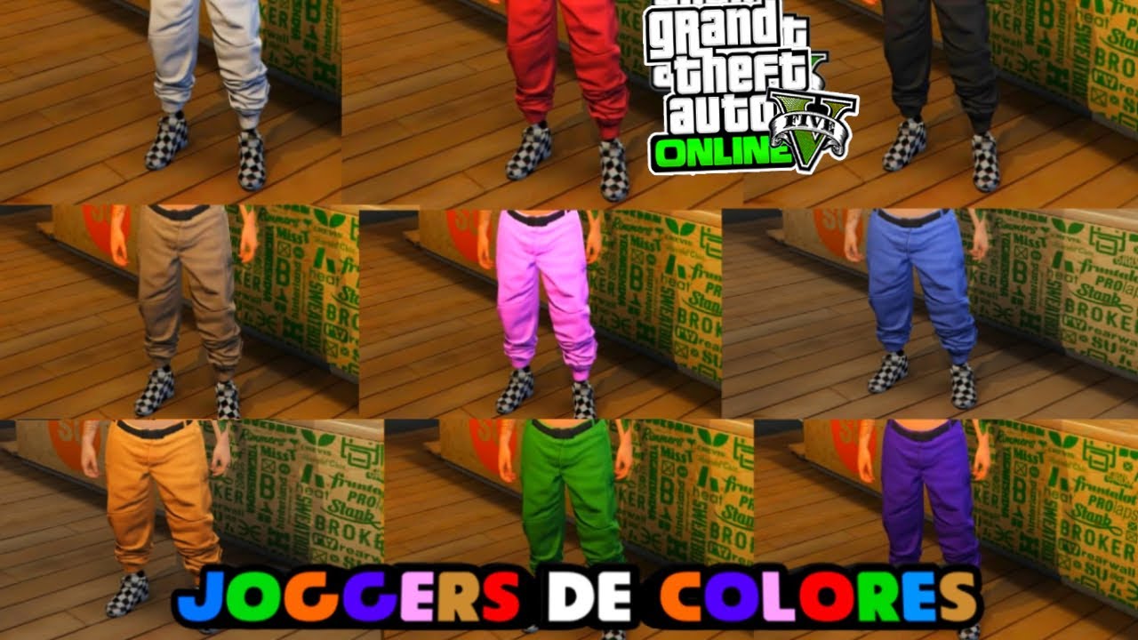 COMO CONSEGUIR TODOS LOS JOGGERS DE COLORES FÁCIL! VERDES-ROSAS-NEGROS-AZULES-ROJOS ETC!¡GTA V 1.53!