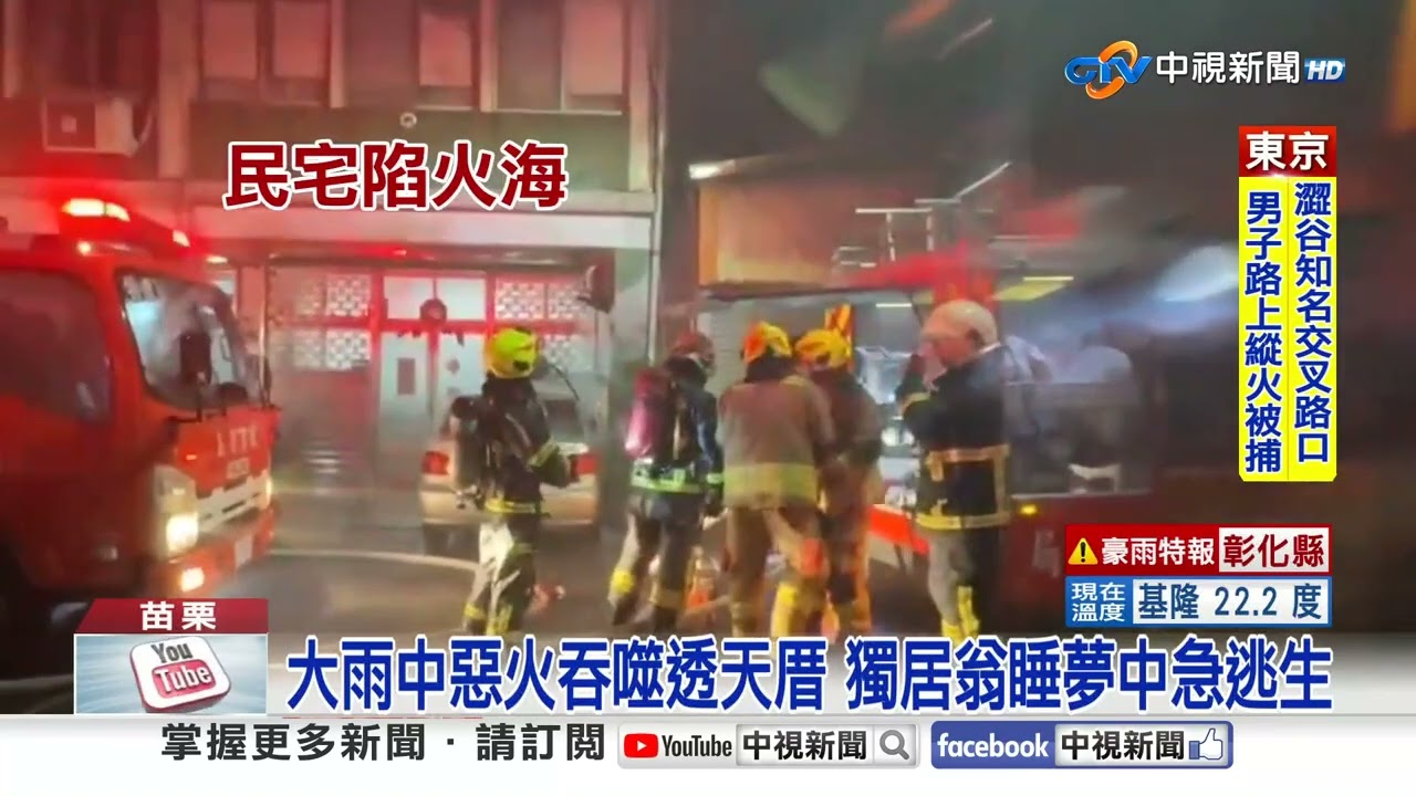 大雨中惡火吞噬透天厝! 獨居翁睡夢中急逃生│中視新聞 20260404