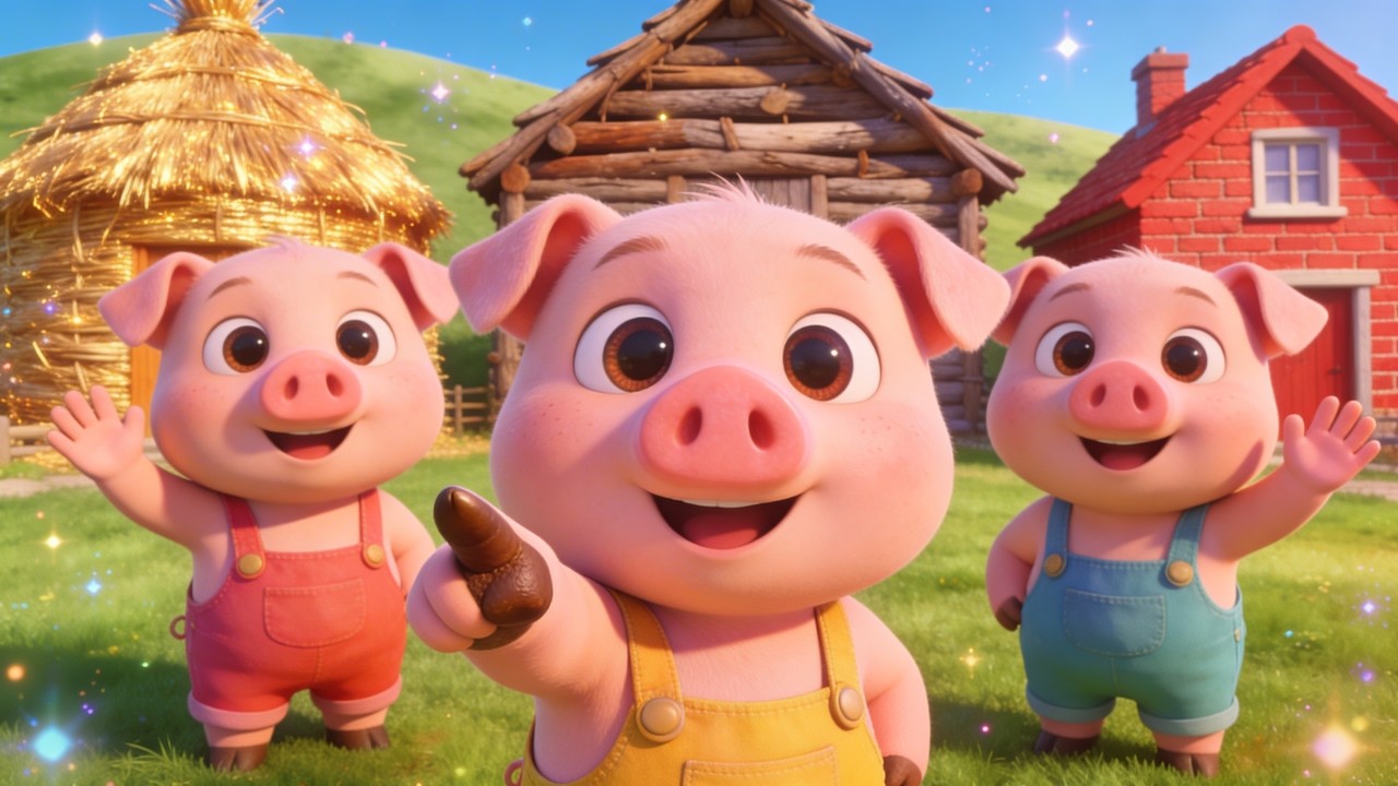 Tři malá prasátka 🐷🐷🐷 | Pohádka a písnička pro děti | Mráček Zpěváček