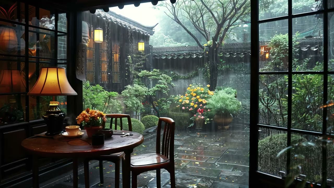 The soothing sound of rain is the music played by nature, Helps relax and sleeping