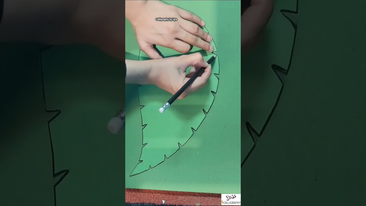 Learn to draw large size leaf 🍃|Cool and easy #viral #leaf #shorts#crafts#trending #views #handmade