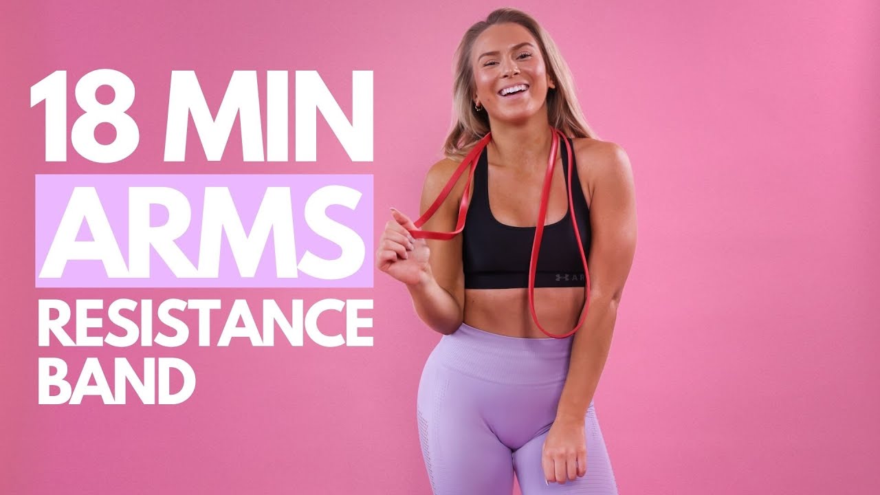 18 MINUTE ARMS WITH RESISTANCE BAND // Burning UPPER BODY workout you can do at HOME or at the GYM