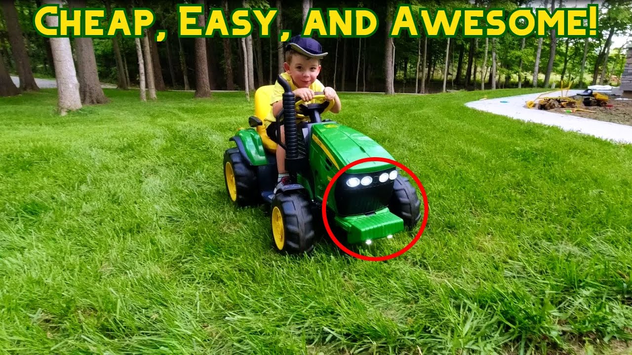 How To Add LED Lights And A Horn To Power Wheels / Peg Perego - John Deere Tractor!