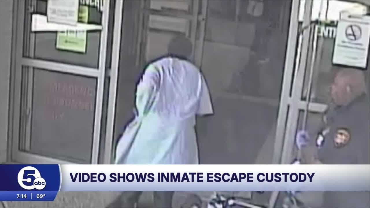 Video shows inmate escape corrections officer at busy hospital