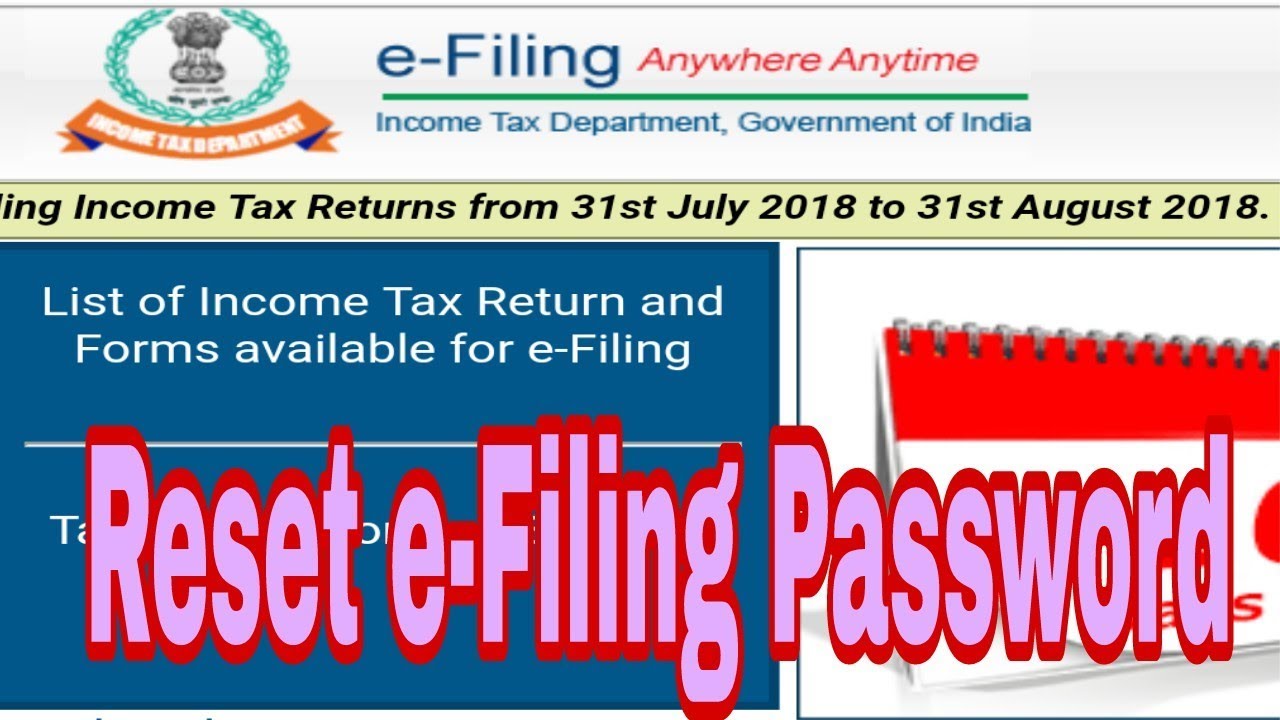 Reset Income Tax e-Filing Password