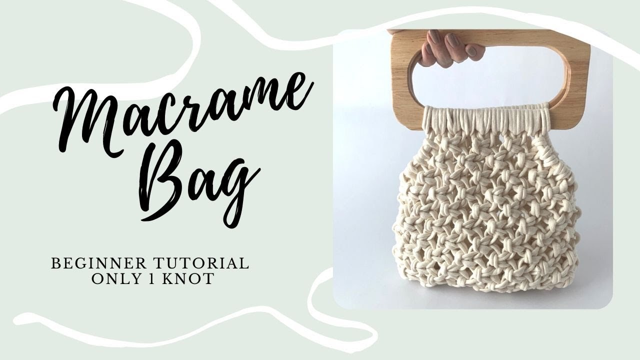 How to DIY Macrame Clutch- Beginner Tutorial-Handmade Bag Wood Handles-Bolsa en Macrame
