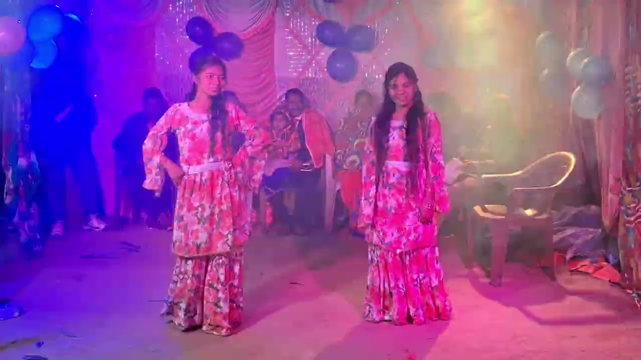 New year night program in my village Sramagudi 2026 dancing (Sayani and Arpa)😍