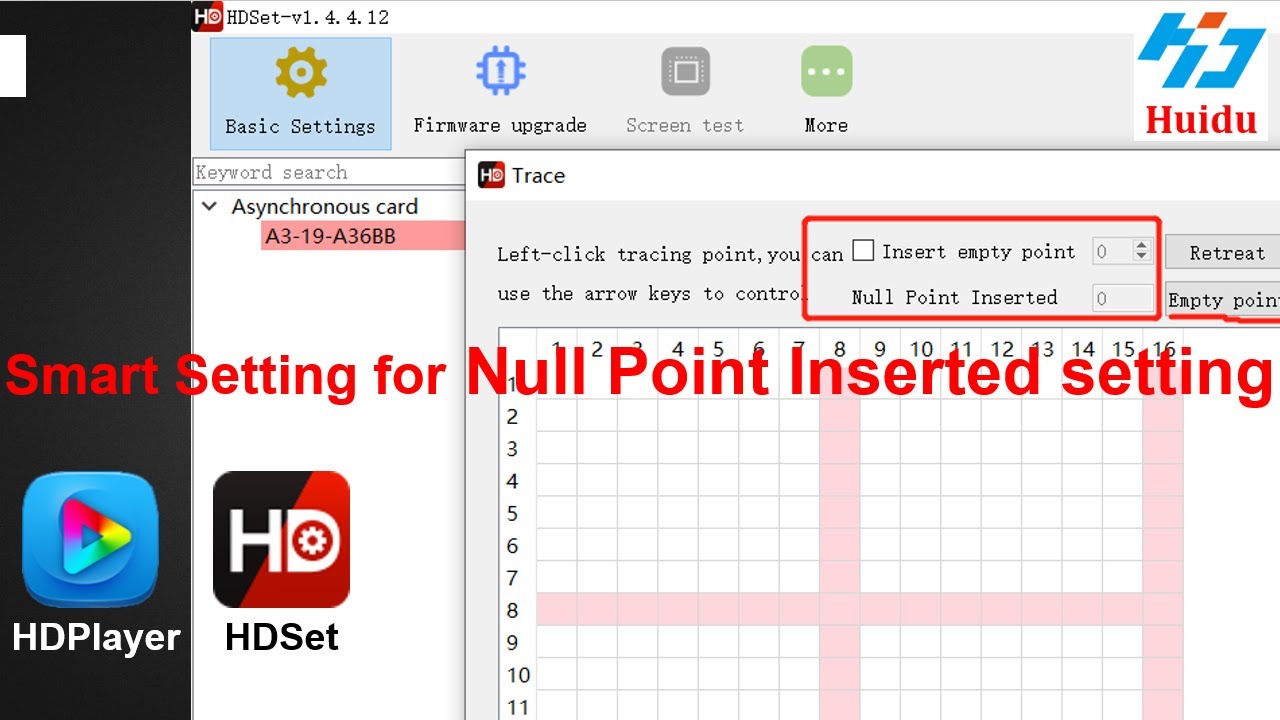 Smart Setting for Null Point Inserted setting in Huidu HDPlayer-HDSet