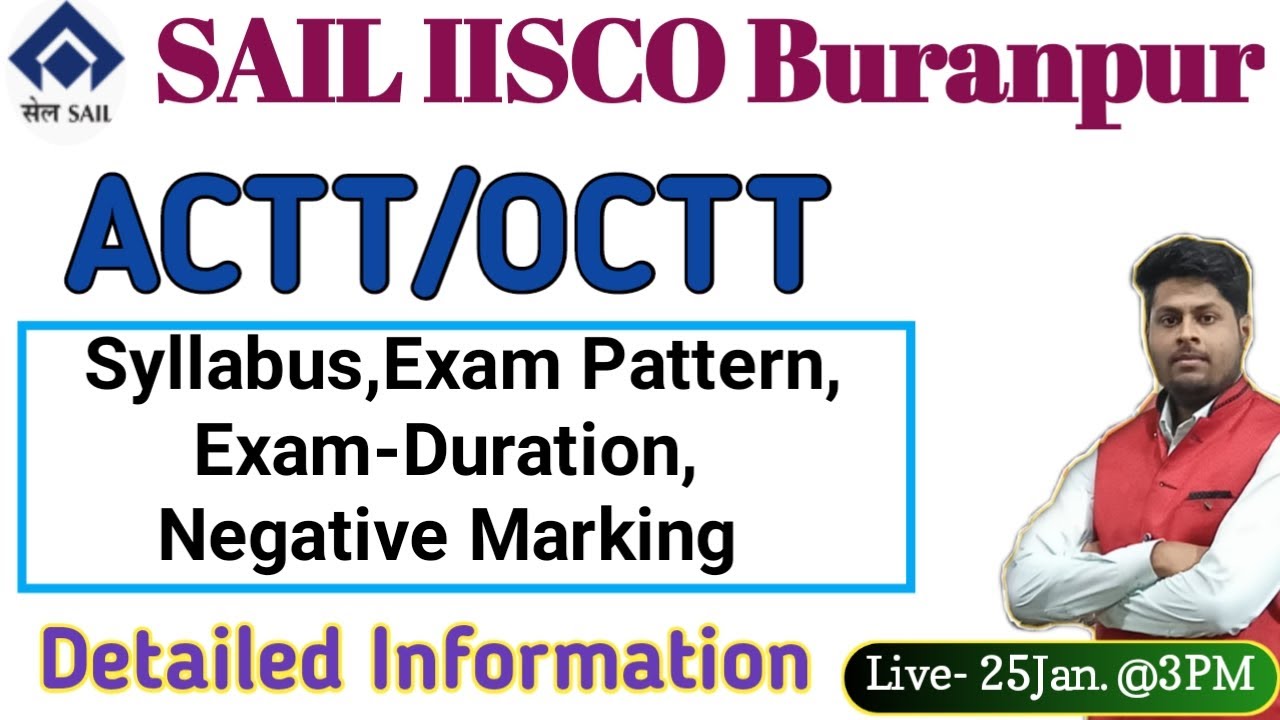 SAIL Syllabus for ACTT/OCTT | SAIL Vacancy 2023 Syllabus | IISCO & RSP Syllabus