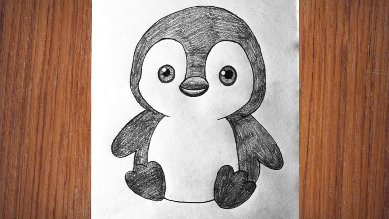 How to draw a little penguin step by step tutorial for beginners 