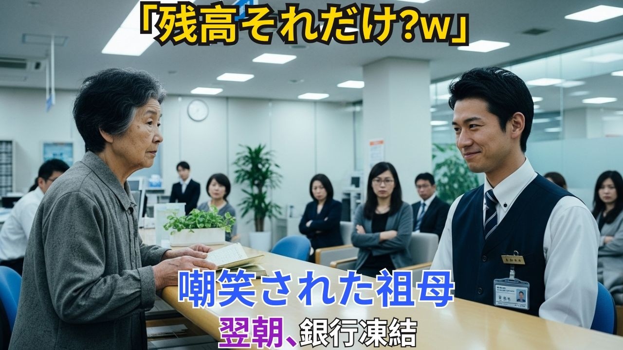 【スカッと】「残高たったそれだけ?w」嘲笑された祖母。翌朝、100兆円引き出し開始【シニア】