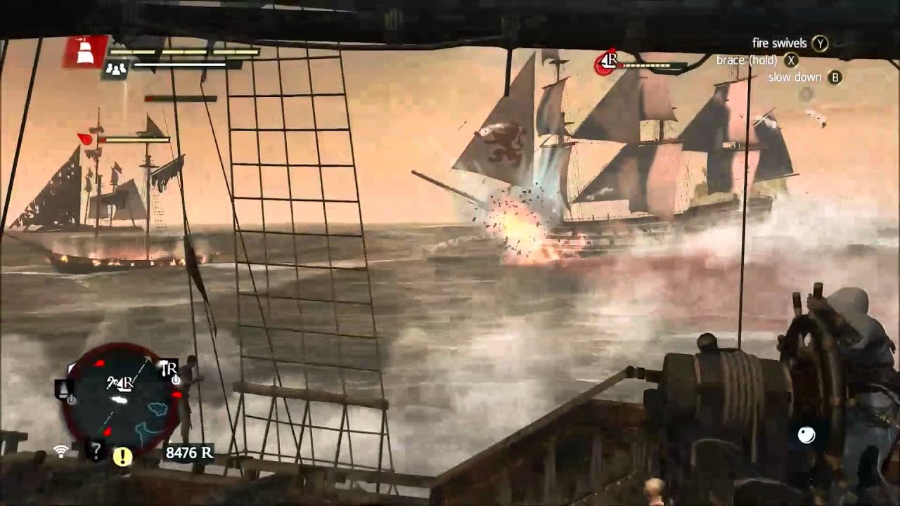 Assassin's Creed IV: Black Flag - Sunset / Night Ship Combat [1080p]
