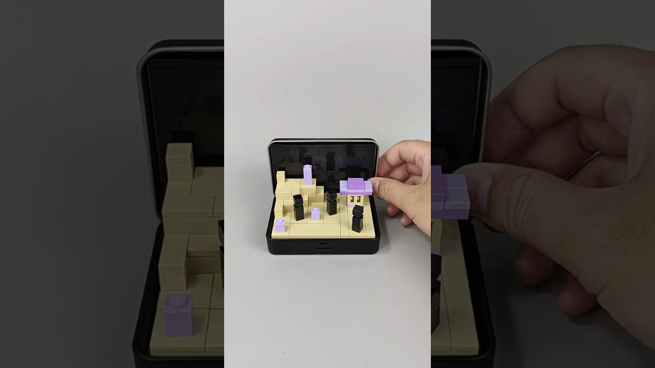 Lego build Minecraft micro worlds; Enderman #lego #legobuild  #shorts #brickboom