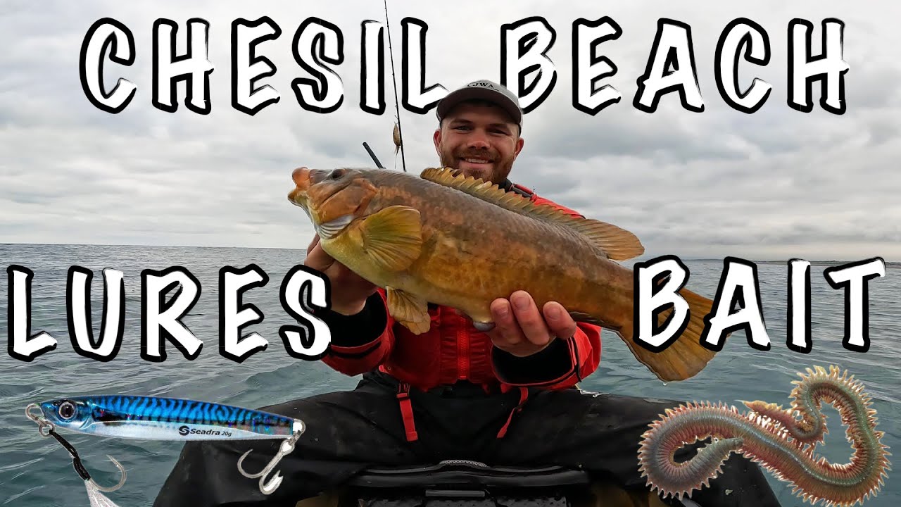 Kayak fishing Chesil Beach WHAT A DAY !  USING BAIT AND LURES