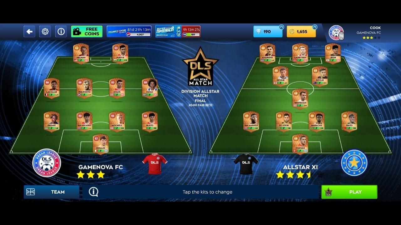 Dream League Soccer 2026 | DLS26 | Division All stars Match | Final | Match Video | New Update