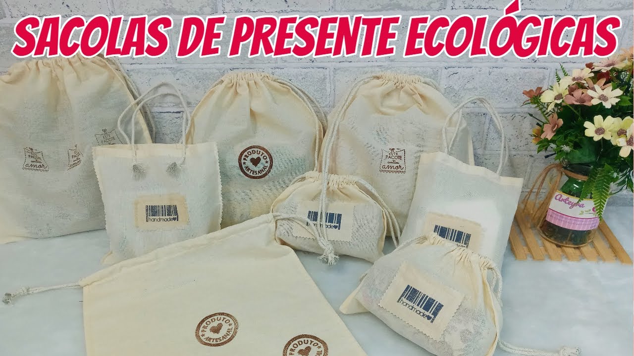 Sacolas Ecológicas de Tecido - Embalagens Reutilizáveis para Black Friday e Natal - Ecobags