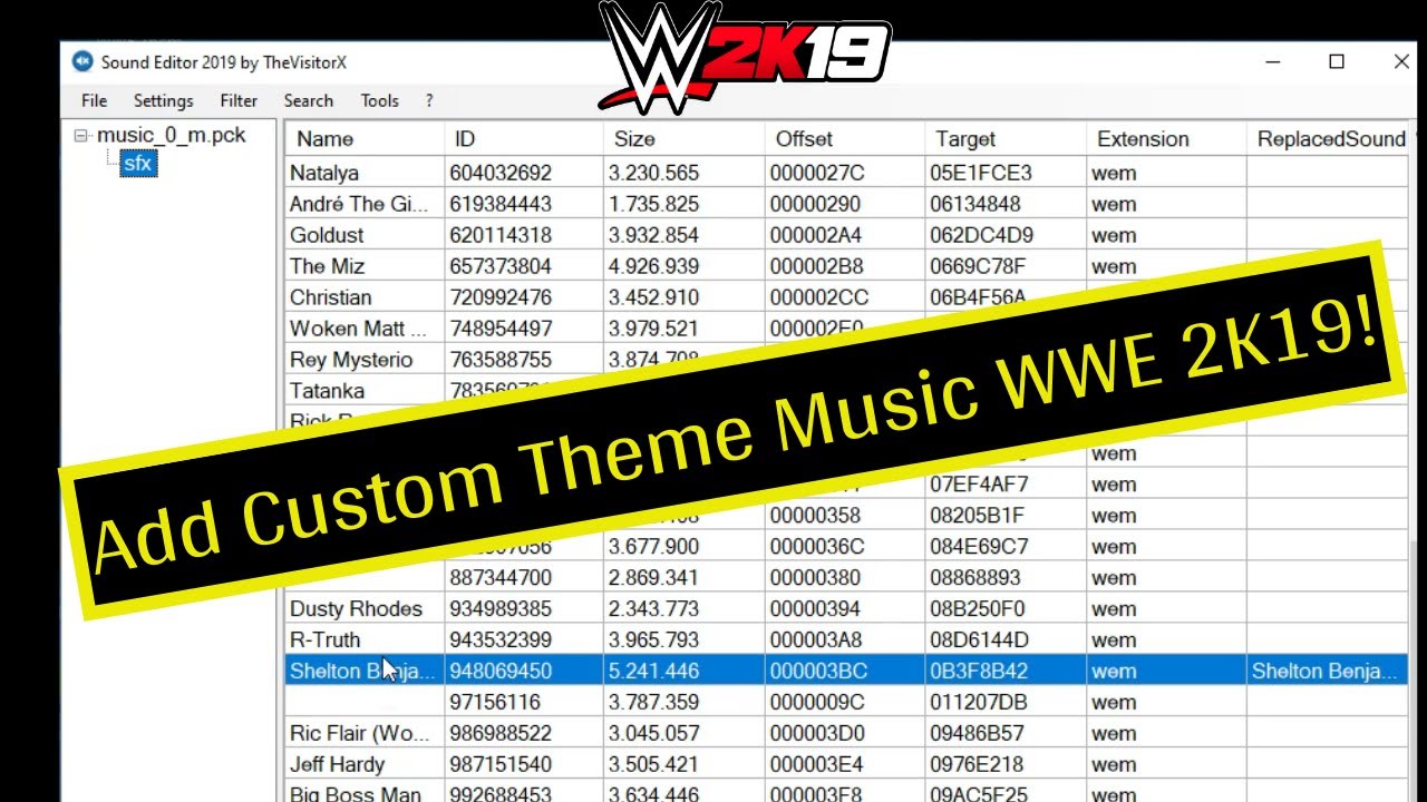 WWE 2K19 How to Install Custom Theme Music | Sound Editor 2019