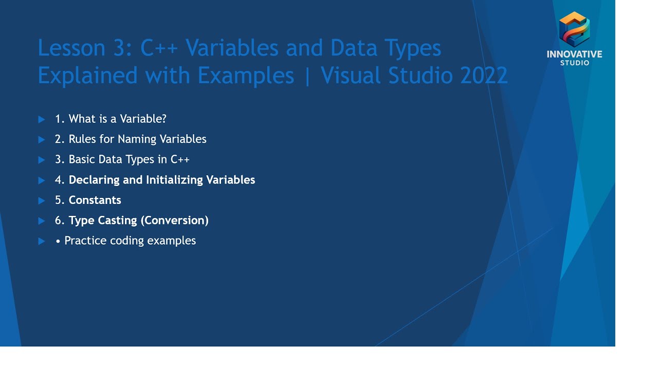 LESSON#3 C++ Variables and Data Types Explained with Examples | Visual Studio 2022