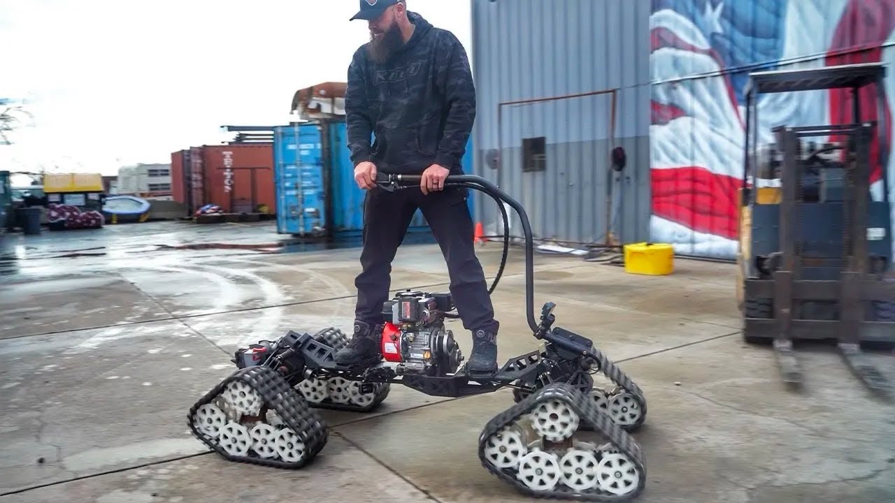 Actualización de mi patineta todo terreno con motor diésel y orugas de nieve