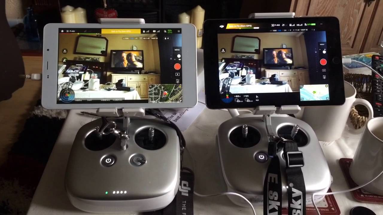 Dji inspire comparison an iPad mini and a cheap Android tablet