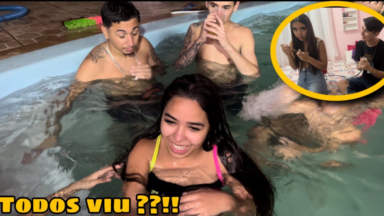 ELA FICOU PELAD4 NA PISCINA/ LARI PEGOU ELES NO QUARTO??!!