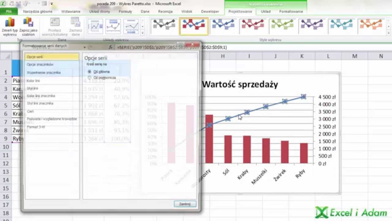 Excel 2010 - Wykres Paretto - porada #209