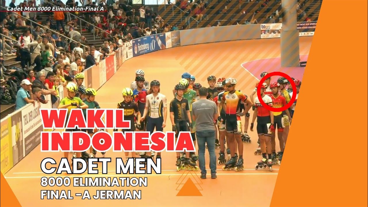 Lomba sepatu roda arena Geisingen International - DAY 4 Jerman  Cadet Men 8000 elimination Final A