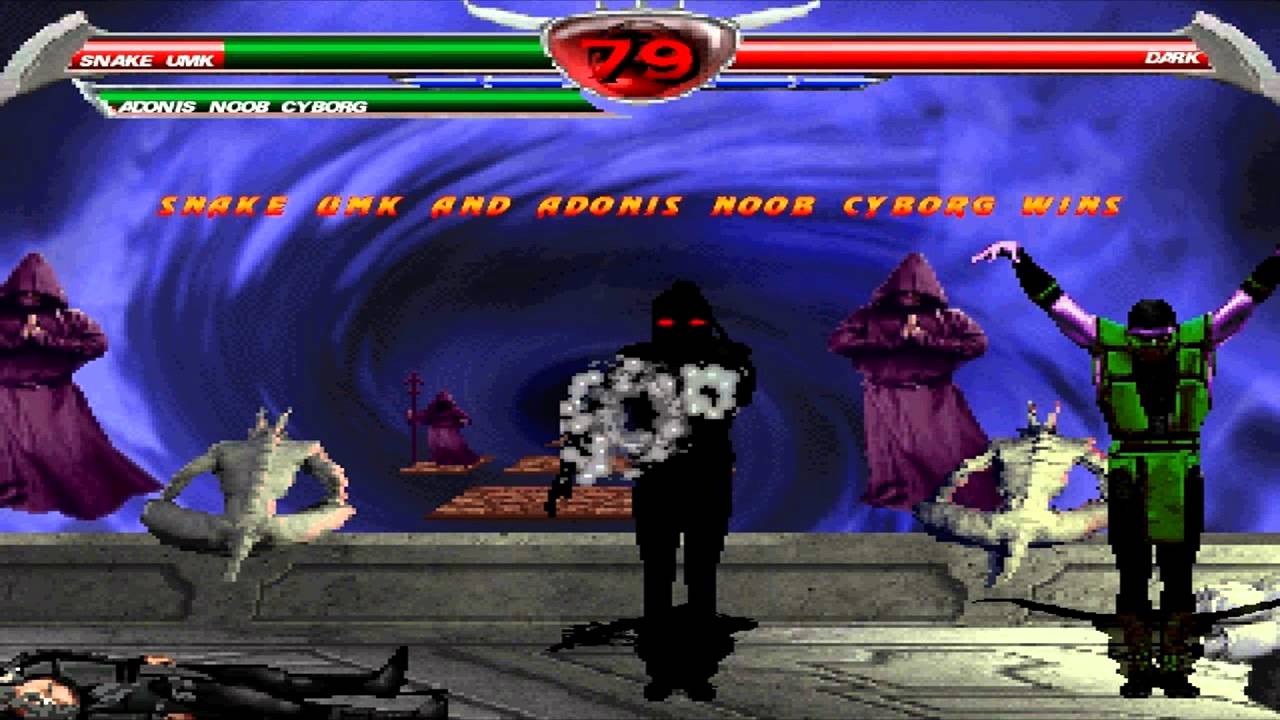 Mortal Kombat Chaotic - Snake and Adonis Noob Cyborg 2v4 team playthrough