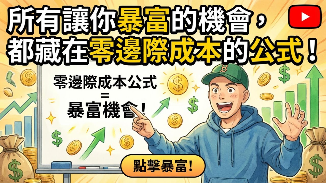 這支影片單獨談零邊際成本槓桿!如果你還在做邊際成本大於零的工作，那你這輩子注定與財富自由無緣。富人與窮人最大的分水嶺：窮人在增加勞動時間，而富人在瘋狂製造零邊際成本的數位資產。