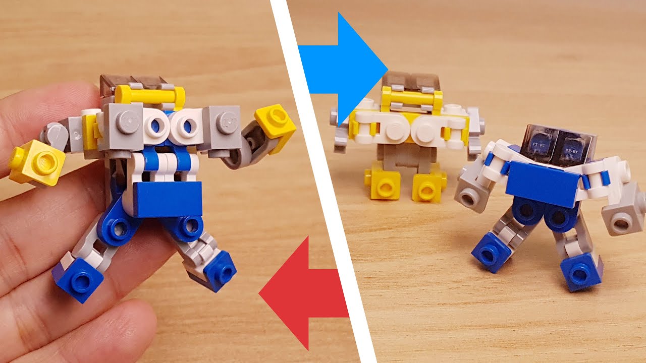 Mini robot transformatorowy CHIBI comboiner z klock&oacute;w LEGO - Lemoblue #LEGO #MOC #combiner