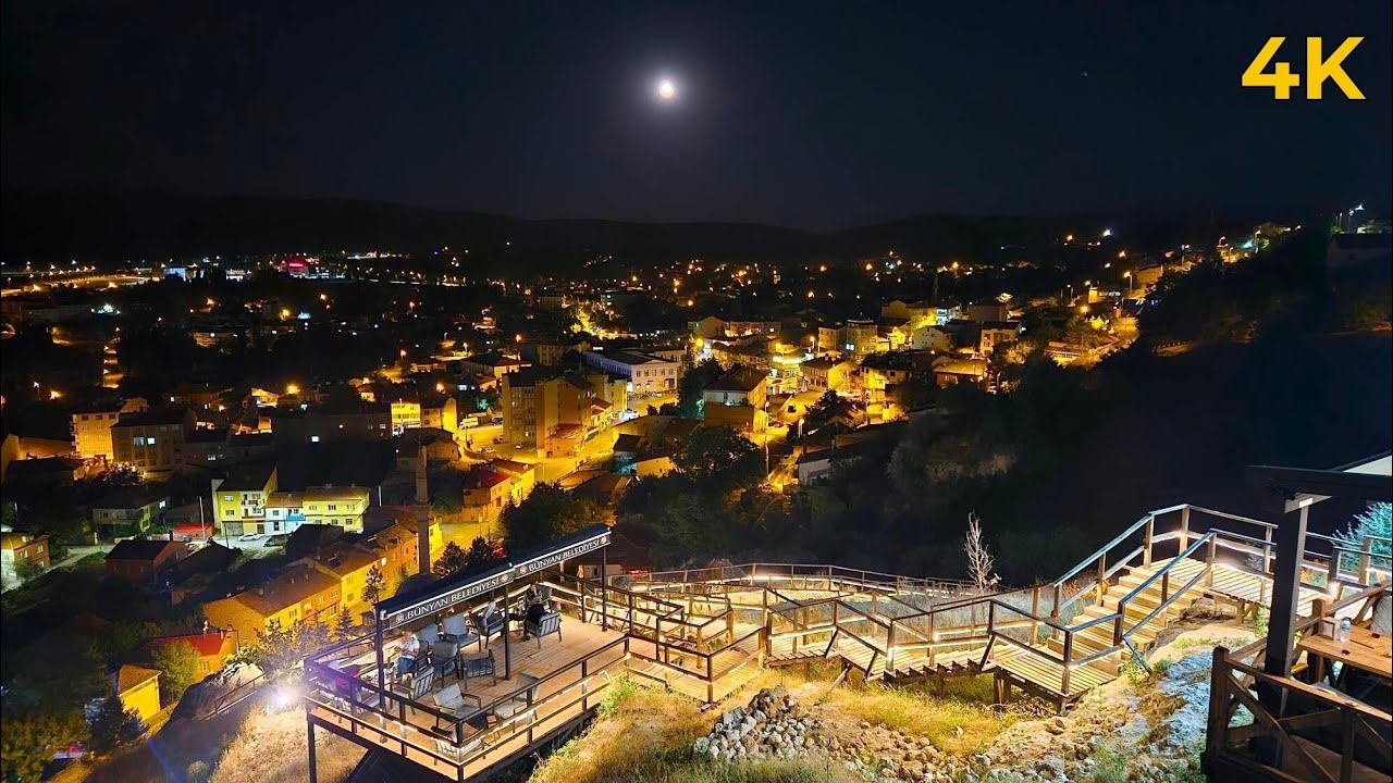 Kayseri Bünyan Cam Terası gece manzarası  4K #cudi_vlogs 2025