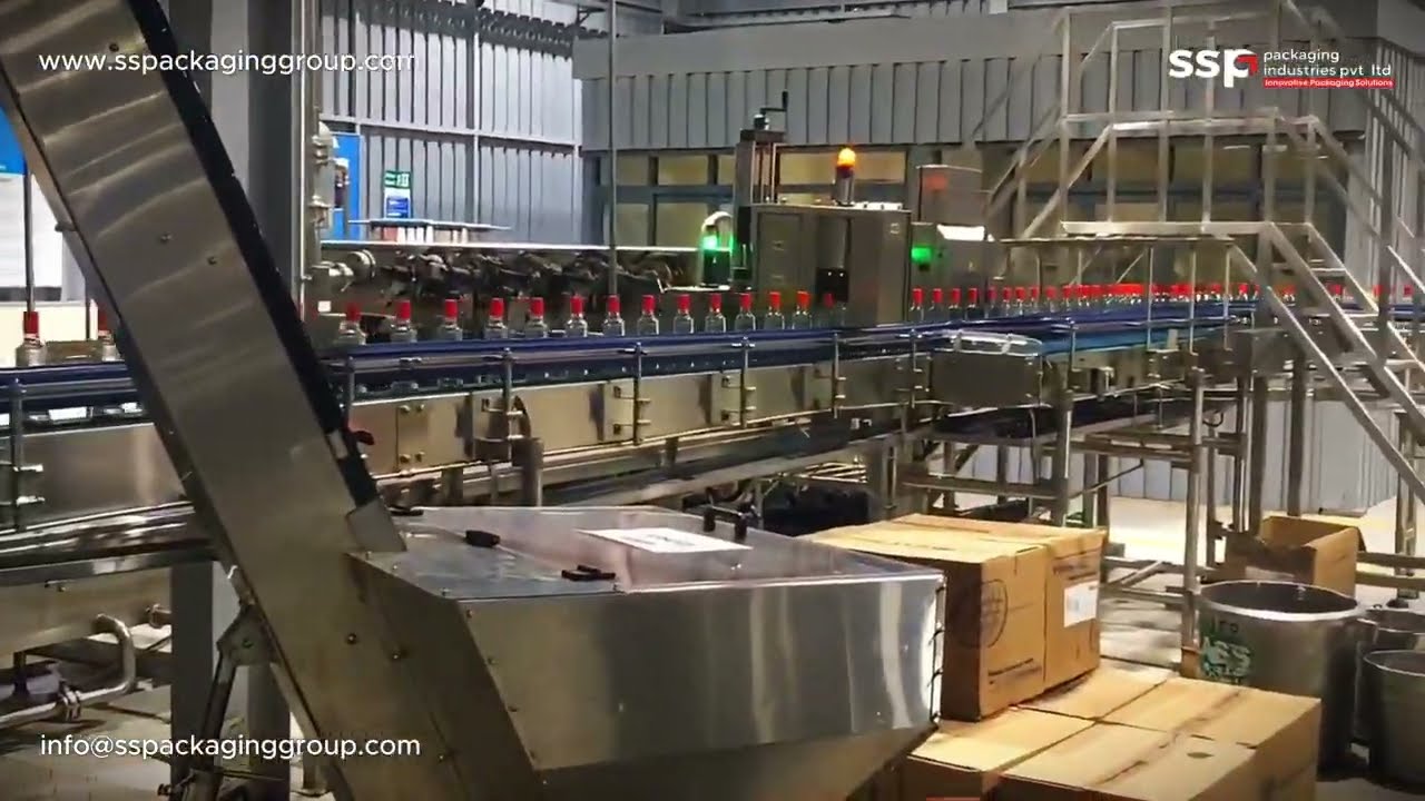Unibloc Rinsing Filling Capping Machine with Rotary Labelling | Bottle Filling Line | SSP Packaging