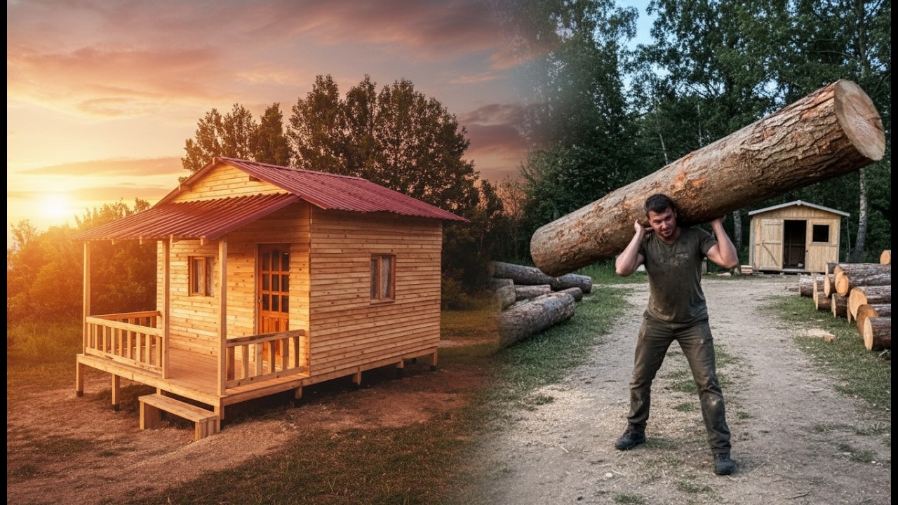 Leaving the city for the forest, I built my dream house in just... (1) days!
