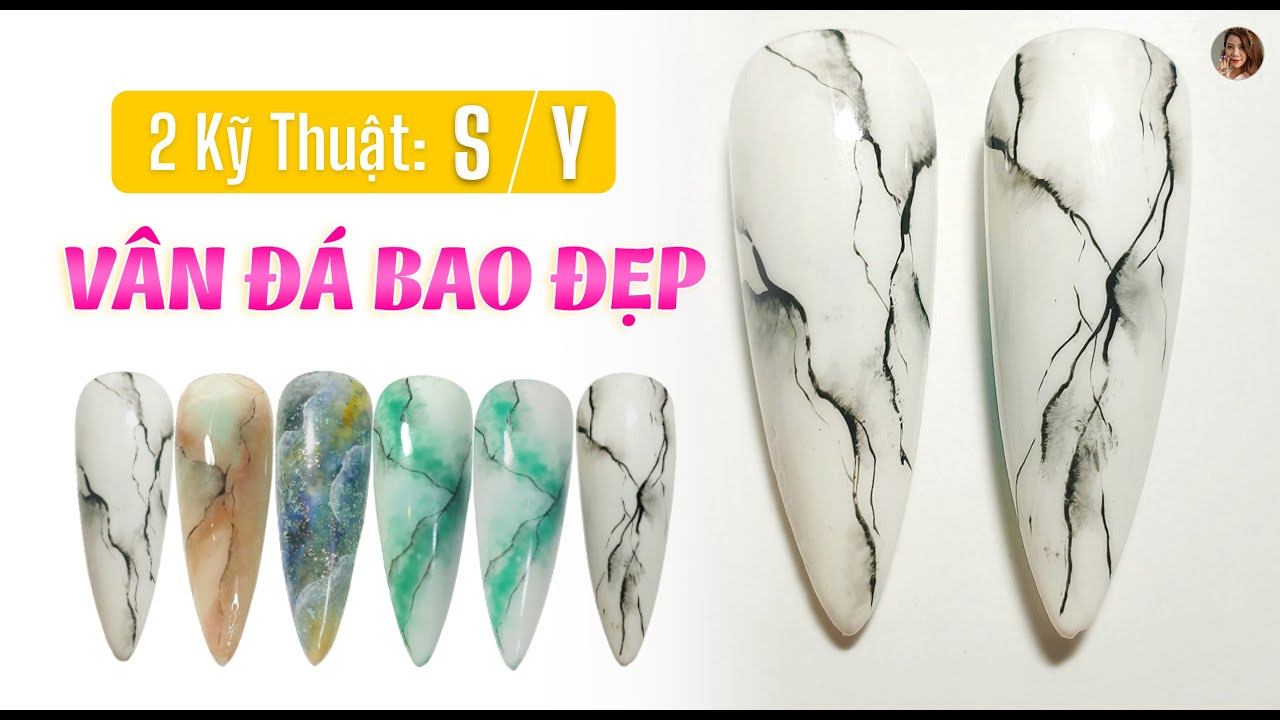 2 kỹ thuật nail vân đá hoa cương BAO ĐẸP như thật độc quyền | Nail Đẹp Nga Mona