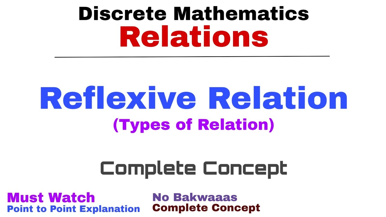 3. Reflexive Relation | Types of Relation | Complete Concept | Discrete Mathematics