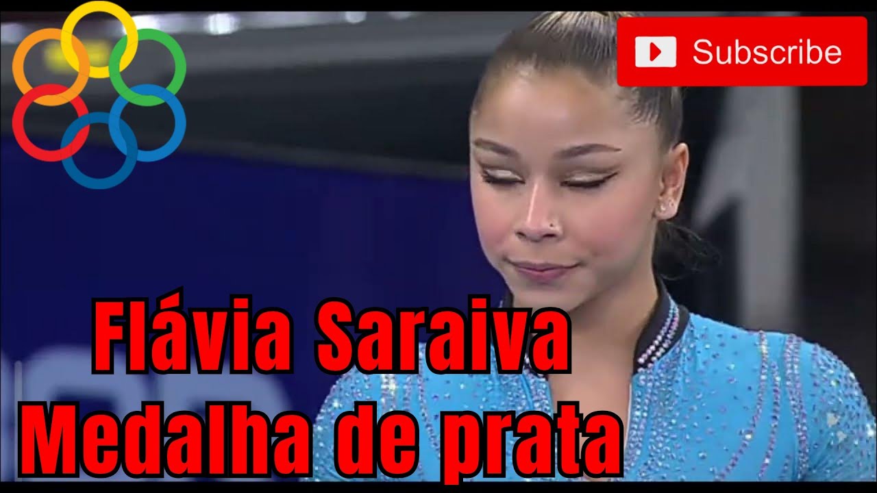 Flávia Saraiva medalha de prata 🥈 na trave no pan Americano em Santiago ginástica artística.