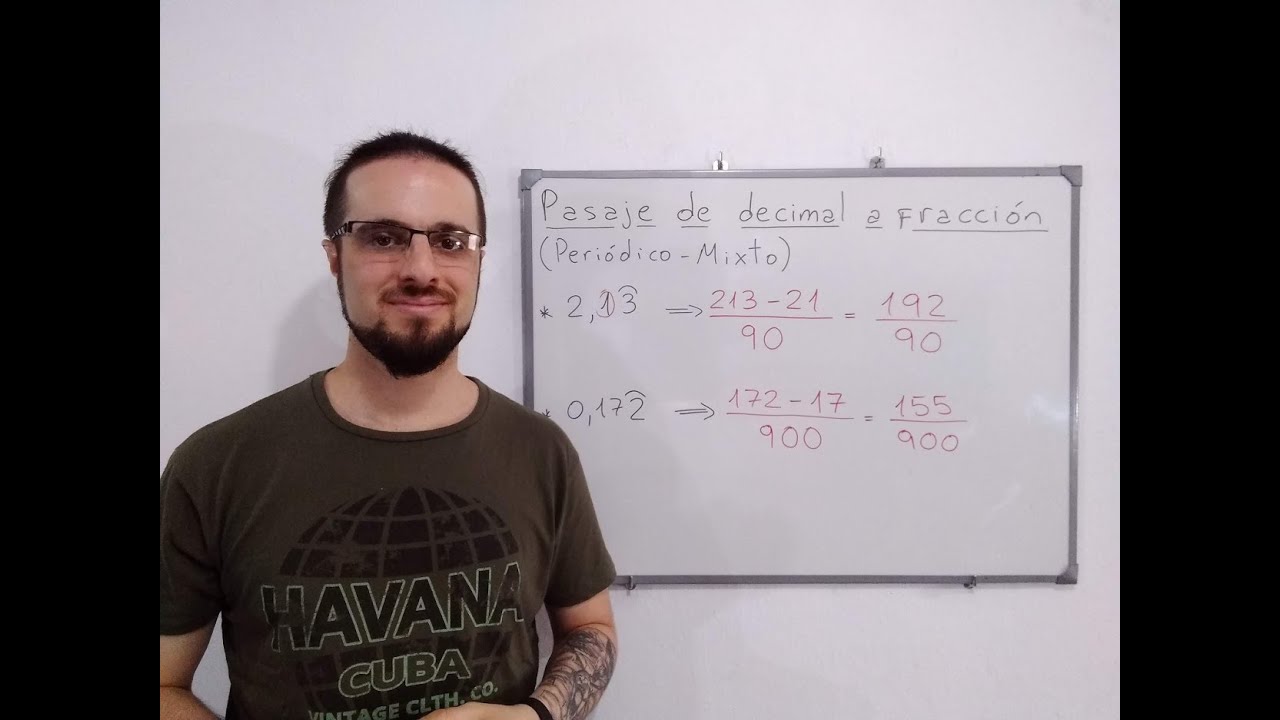 Pasaje de decimales a fracciones.